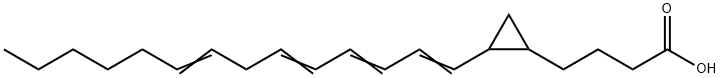Cyclopropanebutanoic acid, 2-(1,3,5,8-tetradecatetraenyl)-|