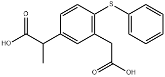 5-(1-羧乙基)-2-(苯硫基)苯乙酸 结构式
