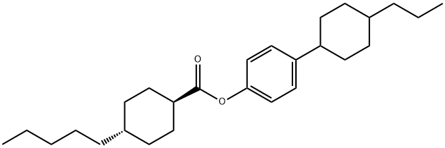 trans-4-(4-propylcyclohexyl)phenyl trans-4-pentylcyclohexanecarboxylate  Struktur