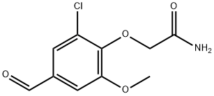2-(2-クロロ-4-ホルミル-6-メトキシフェノキシ)アセトアミド 化学構造式