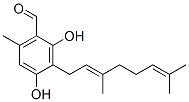 3-[(E)-3,7-Dimethyl-2,6-octadienyl]-2,4-dihydroxy-6-methylbenzaldehyde|