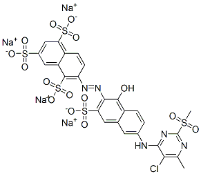 6-[[6-[[5-chloro-6-methyl-2-(methylsulphonyl)-4-pyrimidinyl]amino]-1-hydroxy-3-sulpho-2-naphthyl]azo]naphthalene-1,3,5-trisulphonic acid, sodium salt Structure