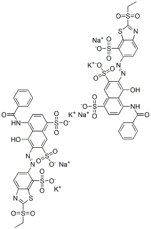 4-(benzoylamino)-6-[[2-(ethylsulphonyl)-7-sulphobenzothiazol-6-yl]azo]-5-hydroxynaphthalene-1,7-disulphonic acid, potassium sodium salt|