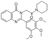 1-(4-Oxo-2-(3,4,5-trimethoxyphenyl-3(4H)-quinazolinyl)acetyl)piperidin e 化学構造式