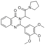1-(1-Oxo-2-(4-oxo-2-(3,4,5-trimethoxyphenyl)-3(4H)-quinazolinyl)propyl )pyrrolidine 化学構造式