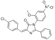 4H-Imidazol-4-one, 3,5-dihydro-5-((4-chlorophenyl)methylene)-3-(2-meth oxy-4-nitrophenyl)-2-phenyl-|