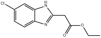(5-クロロ-1H-ベンズイミダゾール-2-イル)酢酸エチル 化学構造式