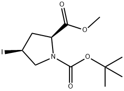 N-BOC-TRANS-4-IODO-L-PROLINE METHYL ESTER 结构式