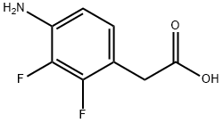 (4-アミノ-2,3-ジフルオロフェニル)酢酸 化学構造式