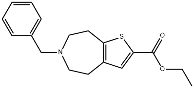 5,6,7,8-TETRAHYDRO-6-(PHENYLMETHYL)-4H-THIENO[2,3-D]AZEPINE-2-CARBOXYLIC ACID, ETHYL ESTER 化学構造式