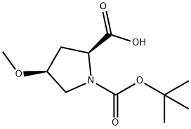CIS-1-N-BOC-4-メトキシ-L-プロリン 化学構造式