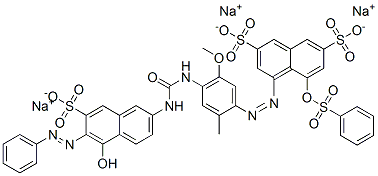 4-[[4-[[[[5-hydroxy-6-(phenylazo)-7-sulpho-2-naphthyl]amino]carbonyl]amino]-5-methoxy-o-tolyl]azo]-5-[(phenylsulphonyl)oxy]naphthalene-2,7-disulphonic acid, sodium salt|