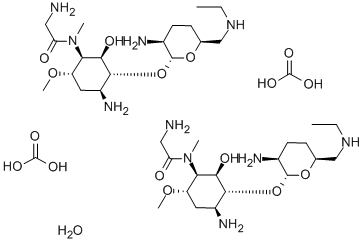 83728-93-2 4-Amino-1-[(aminoacetyl)methylamino]-3-O-[2-amino-2,3,4,6-tetradeoxy-6-(ethylamino)-α-D-erythro-hexopyranosyl]-1,4,5-trideoxy-6-O-methyl-L-chiro-inositol