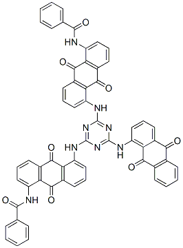 N,N'-[[6-[(9,10-dihydro-9,10-dioxo-1-anthryl)amino]-1,3,5-triazine-2,4-diyl]bis[imino(9,10-dihydro-9,10-dioxoanthracene-5,1-diyl)]]bis(benzamide),83742-16-9,结构式