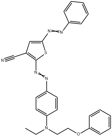 2-[4-[N-Ethyl-N-(2-phenoxyethyl)amino]phenylazo]-5-phenylazo-3-thiophenecarbonitrile,83743-12-8,结构式
