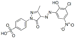 4-[4-[(3-chloro-2-hydroxy-5-nitrophenyl)azo]-4,5-dihydro-3-methyl-5-oxo-1H-pyrazol-1-yl]benzenesulphonic acid 结构式