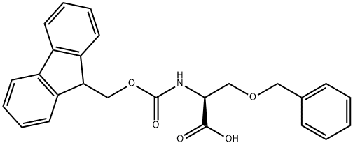 N-(9H-フルオレン-9-イルメトキシカルボニル)-O-ベンジル-L-セリン 化学構造式