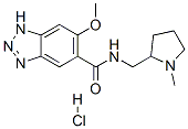6-methoxy-N-[(1-methylpyrrolidin-2-yl)methyl]1H-benzotriazole-5-carboxamide monohydrochloride Struktur