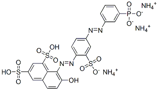 triammonium hydrogen 7-hydroxy-8-[[4-[(m-phosphonatophenyl)azo]-2-sulphonatophenyl]azo]naphthalene-1,3-disulphonate|