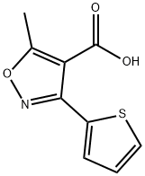 5-メチル-3-(2-チエニル)-4-イソオキサゾールカルボン酸 化学構造式