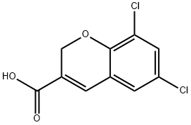 6,8-ジクロロ-2H-クロメン-3-カルボン酸 化学構造式