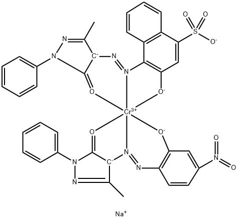 Chromate(2-), [2,4-dihydro-4-[(2-hydroxy-4-nitrophenyl)azo]-5-methyl-2-phenyl-3H-pyrazol-3-onato(2-)][4-[(4,5-dihydro-3-methyl-5-oxo-1-phenyl-1H-pyrazol-4-yl)azo]-3-hydroxy-1-naphthalenesulfonato(3-)]-, disodium