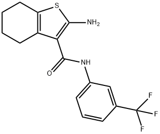 2-AMINO-N-[3-(TRIFLUOROMETHYL)PHENYL]-4,5,6,7-TETRAHYDRO-1-BENZOTHIOPHENE-3-CARBOXAMIDE Struktur
