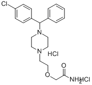 Acetamide, 2-(2-(4-((2-chlorophenyl)phenylmethyl)-1-piperazinyl)ethoxy )-, dihydrochloride Struktur