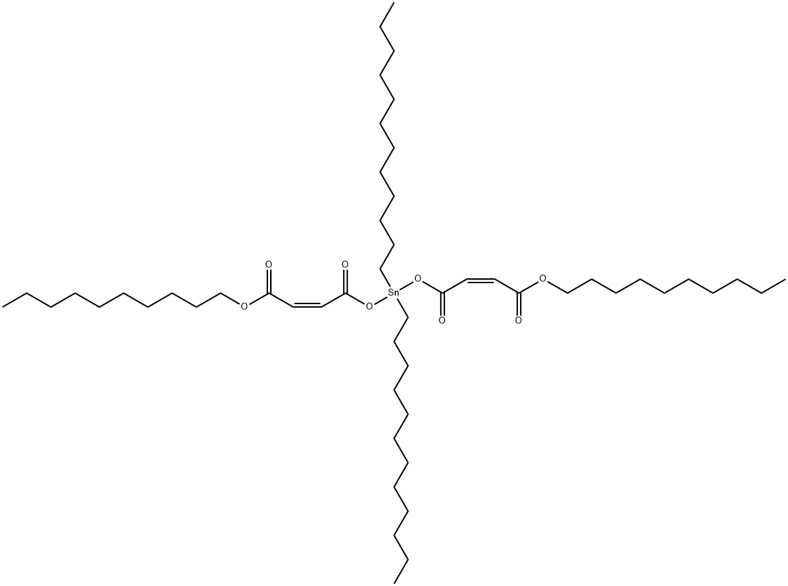 decyl (Z,Z)-6,6-didodecyl-4,8,11-trioxo-5,7,12-trioxa-6-stannadocosa-2,9-dienoate  Struktur