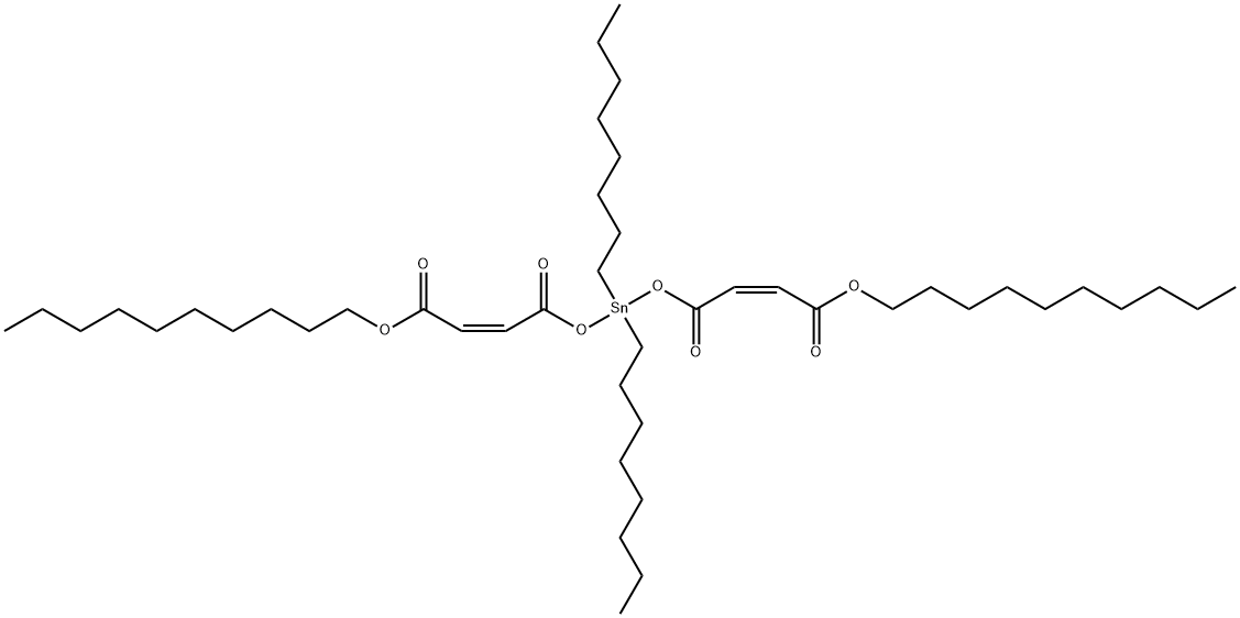 (2Z,9Z)-6,6-ジオクチル-4,8-ジオキソ-5,7-ジオキサ-6-スタンナ-2,9-ウンデカジエン二酸ジデシル 化学構造式