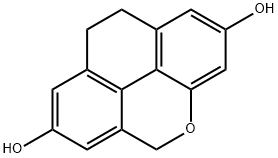 9,10-ジヒドロ-5H-フェナントロ[4,5-bcd]ピラン-2,7-ジオール 化学構造式