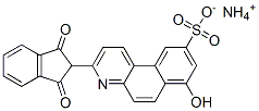 3-[(2,3-ジヒドロ-1,3-ジオキソ-1H-インデン)-2-イル]-7-ヒドロキシベンゾ[f]キノリン-9-スルホン酸アンモニウム 化学構造式