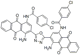 N,N'-[1,3,4-oxadiazole-2,5-diylbis(4-amino-9,10-dihydro-9,10-dioxoanthracene-3,1-diyl)]bis[4-chlorobenzamide],83949-28-4,结构式