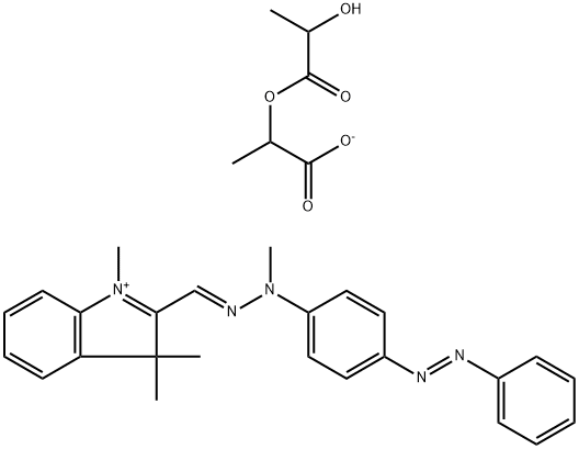 1,3,3-trimethyl-2-[[methyl[4-(phenylazo)phenyl]hydrazono]methyl]-3H-indolium 2-(lactoyloxy)propionate,83950-00-9,结构式