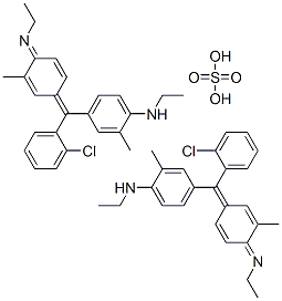 4-[(2-クロロフェニル)[4-(エチルイミノ)-3-メチル-2,5-シクロヘキサジエン-1-イリデン]メチル]-N-エチル-2-メチルベンゼンアミン・0.5硫酸 化学構造式