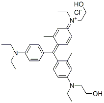 [4-[[4-(diethylamino)phenyl][4-[ethyl(2-hydroxyethyl)amino]-2-methylphenyl]methylene]-3-methyl-2,5-cyclohexadien-1-ylidene]ethyl(2-hydroxyethyl)ammonium chloride,83950-29-2,结构式