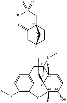 7,8-ジデヒドロ-4,5α-エポキシ-3-メトキシ-17-メチルモルフィナン-6α-オール・(1S,4α)-7,7-ジメチル-2-オキソビシクロ[2.2.1]ヘプタン-1β-メタンスルホン酸 化学構造式