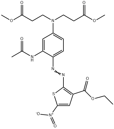 2-[[2-(アセチルアミノ)-4-[ビス(3-メトキシ-3-オキソプロピル)アミノ]フェニル]アゾ]-5-ニトロ-3-チオフェンカルボン酸エチル 化学構造式