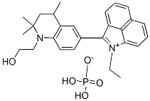 1-エチル-2-[[1,2,3,4-テトラヒドロ-1-(2-ヒドロキシエチル)-2,2,4-トリメチルキノリン]-6-イル]ベンゾ[cd]インドール-1-イウム・二水素ホスファート 化学構造式