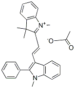 1,3,3-trimethyl-2-[2-(1-methyl-2-phenyl-1H-indol-3-yl)vinyl]-3H-indolium acetate Struktur
