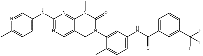 BenzaMide, N-[3-[1,4-dihydro-1-Methyl-7-[(6-Methyl-3-pyridinyl)aMino]-2-oxopyriMido[4,5-d]pyriMidin-3(2H)-yl]-4-Methylphenyl]-3-(trifluoroMethyl)- Structure