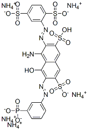 pentaammonium hydrogen 4-amino-3-[(2,5-disulphonatophenyl)azo]-5-hydroxy-6-[(3-phosphonatophenyl)azo]naphthalene-2,7-disulphonate,83984-87-6,结构式