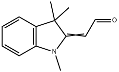 (1,3,3-トリメチル-2,3-ジヒドロ-1H-インドール-2-イリデン)アセトアルデヒド 化学構造式