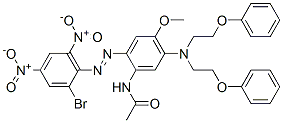 N-[5-[ビス(2-フェノキシエチル)アミノ]-2-[(2-ブロモ-4,6-ジニトロフェニル)アゾ]-4-メトキシフェニル]アセトアミド 化学構造式