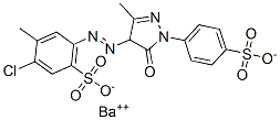 2-chloro-5-[[4,5-dihydro-3-methyl-5-oxo-1-(4-sulphophenyl)-1H-pyrazol-4-yl]azo]toluene-4-sulphonic acid, barium salt Structure