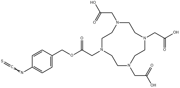 1,4,7,10-Tetraazacyclododecane-1,4,7,10-tetraacetic acid, Mono[(4-isothiocyanatophenyl)Methyl] ester 结构式
