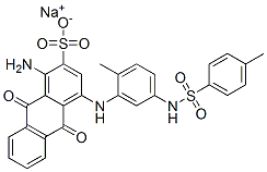 2-蒽磺酸1-氨基-9,10-二氢-4-[[2-甲基-5-[[(4-甲基苯基)磺酰基]氨基]苯基]氨基]-9,10-二氧代-单钠盐, 84057-97-6, 结构式