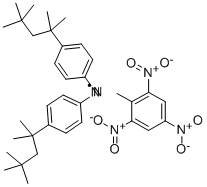 1-ピクリル-2,2-ビス[4-(1,1,3,3-テトラメチルブチル)フェニル]ヒドラジルラジカル 化学構造式