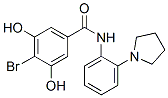 4-ブロモ-3,5-ジヒドロキシ-N-[2-(ピロリジン-1-イル)フェニル]ベンズアミド 化学構造式