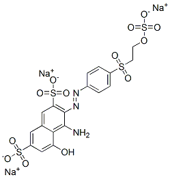 trisodium 4-amino-5-hydroxy-3-[[4-[[2-(sulphonatooxy)ethyl]sulphonyl]phenyl]azo]naphthalene-2,7-disulphonate,84100-03-8,结构式